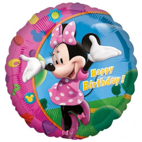 18 inch-es Minnie - Happy Birthday - Szülinapi Fólia Lufi