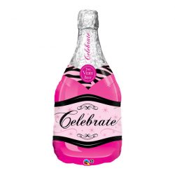 39 inch-es Bottle Celebrate Pink Bubbly Wine Fólia Lufi