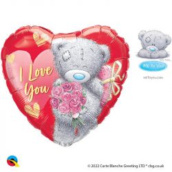   18 inch-es Tatty Teddy I Love You Bouquet Szív Fólia Lufi Valentin-napra