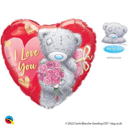 18 inch-es Tatty Teddy I Love You Bouquet Szív Fólia Lufi Valentin-napra