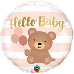 18 inch-es Hello Baby Bear & Balloons Fólia Lufi