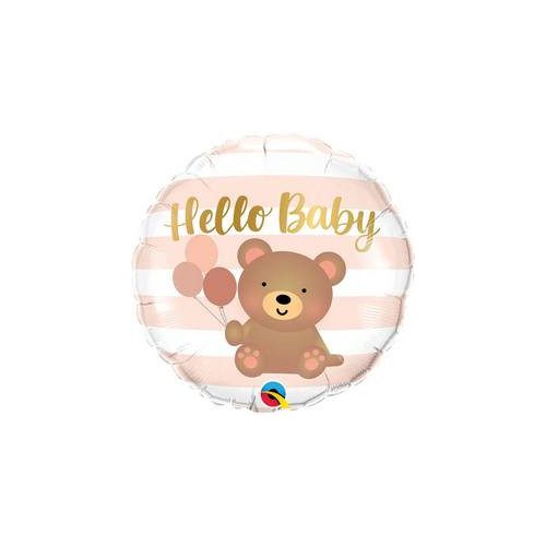 18 inch-es Hello Baby Bear & Balloons Fólia Lufi