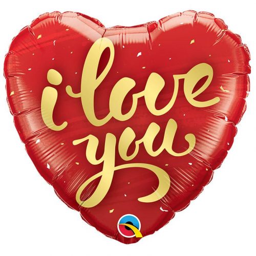 18 inch-es I Love You Gold Script Szív Fólia Lufi