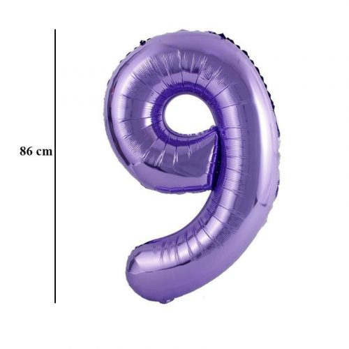 34 inch-es 9 Lila - Purple Számos Super Shape Fólia Lufi