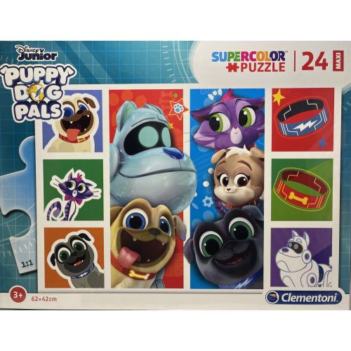 Puzzle Clementoni 24db-os 3+ Supercolor Maxi "Puppy Dog Pals"