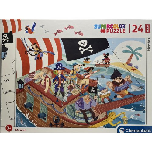 Puzzle Clementoni 24db-os 3+ Supercolor Maxi  "Pirates"