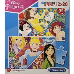   Puzzle Clementoni 2x20 db-os  27x19cm Supercolor Disney Princess