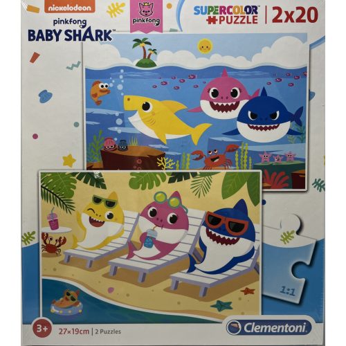 Puzzle Clementoni 2x20 db-os  27x19cm Baby shark