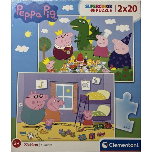 Puzzle Clementoni 2x20 db-os  27x19cm Supercolor Peppa Pig