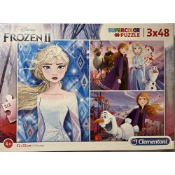 Puzzle Clementoni 3x48 db-os 4+ Supercolor Frozen II