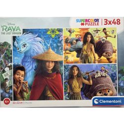   Puzzle Clementoni 3x48 db-os 4+ Supercolor, Raya The Last Dragon