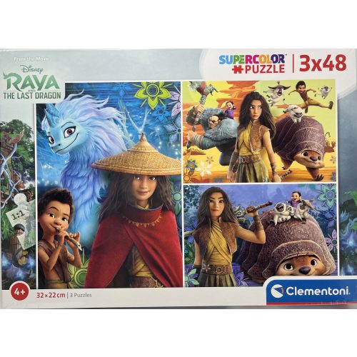 Puzzle Clementoni 3x48 db-os 4+ Supercolor, Raya The Last Dragon