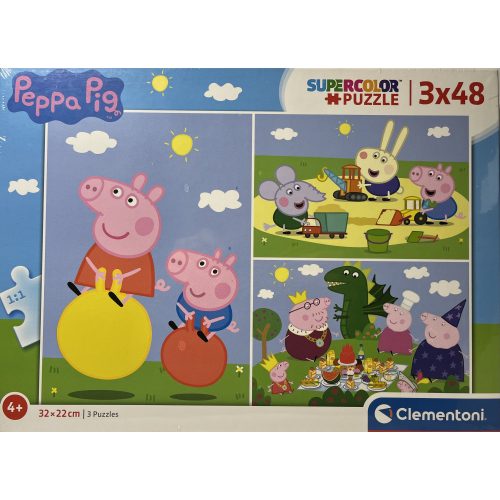 Puzzle Clementoni 3x48 db-os  4+ Supercolor Peppa Pig