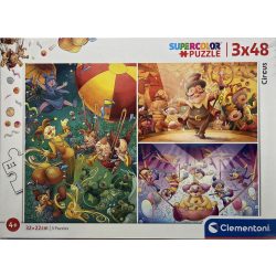 Puzzle Clementoni 3x48 db-os 4+ Supercolor, Circus