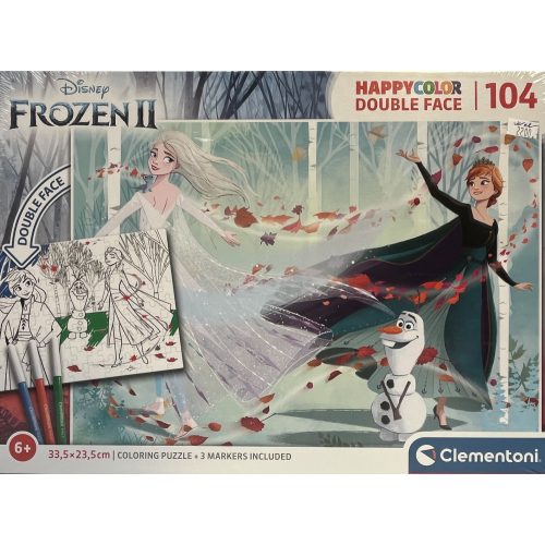 Puzzle Clementoni 104 db-os Happy Color 6+ "Frozen II" Kifestős