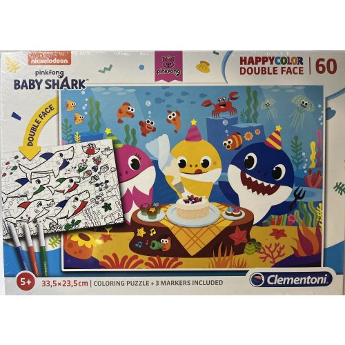 Puzzle Clementoni 60 db-os  33,5x23,5cm Baby Shark festős