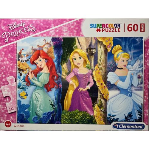 Puzzle Clementoni 60 db-os   Super Color Maxi 62x42cm Princess 3man