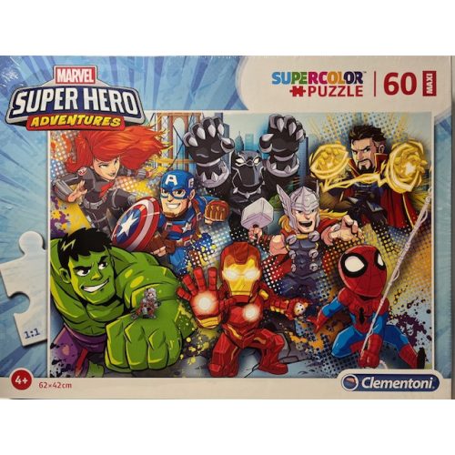 Puzzle Clementoni 60 db-os 4+ SuperColor, " Super Hero adventures"