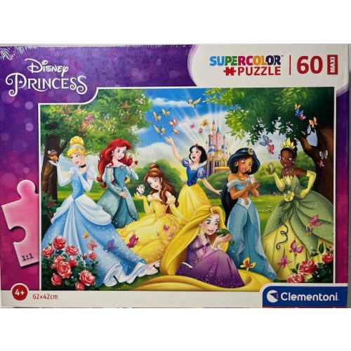 Puzzle Clementoni 60 db-os   Super Color Maxi 62x42cm Princess család 7en