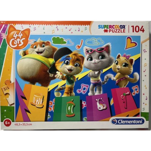 Puzzle Clementoni 104 db-os  48,5x33,5cm Super Color 44 Cats