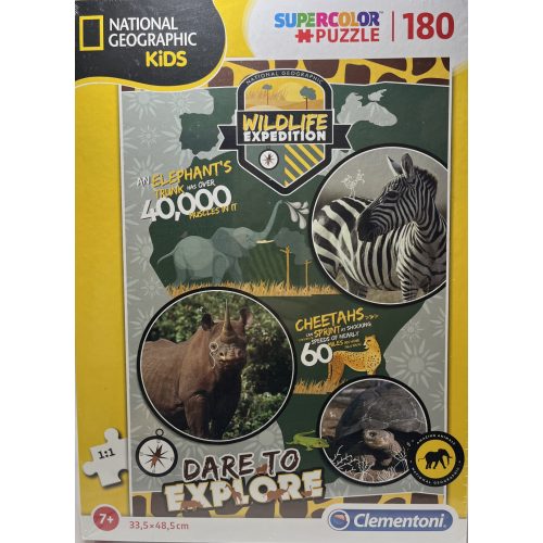 Puzzle Clementoni 180 db-os 7+  Supercolor   "National geographic kids"