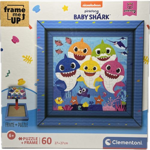 Puzzle Clementoni 60db-os 6+ Frame+Puzzle (képkeret+puzzle) "Baby Shark"