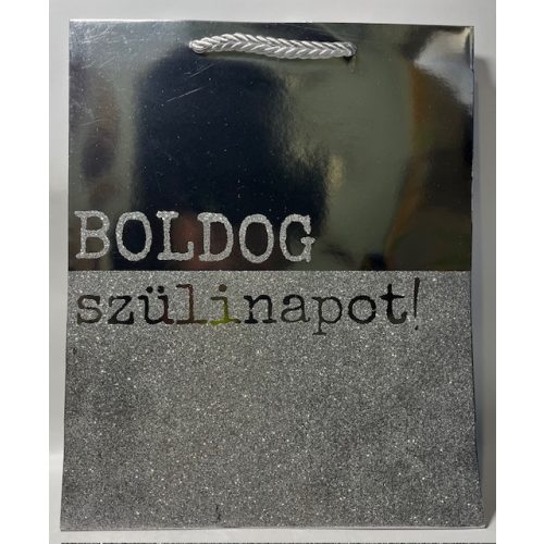 Ajándéktasak  "Boldog Szülinapot!"  Nagy Ezüst