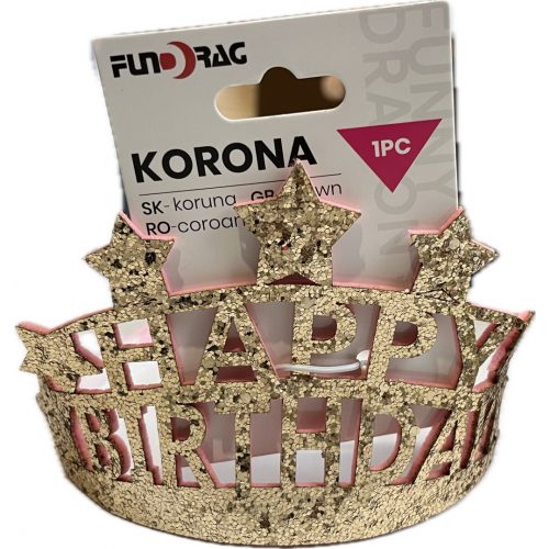 Korona Happy Birthday csillagos