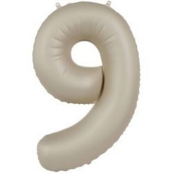   34 inch-es 9 Matt Krémfehér - Creamy Latte Számos Super Shape Fólia Lufi