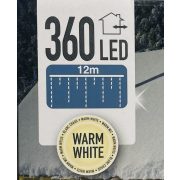 Égő Ledes 360led 12m jégcsap meleg fehér 220V IP44 