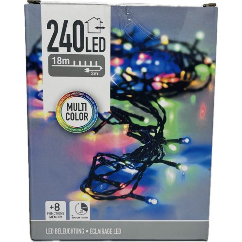 Égő Ledes 240led 18m színes 220V IP 44 8 funkció