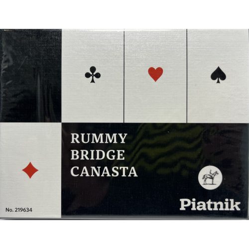 Römi kártya fekete dobozos (RUMMY BRIDGE CANASTA)