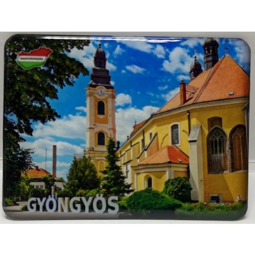 Hűtömágnes nagy Gyöngyös Zeneiskola, templom 6*8cm